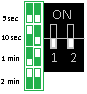 ERA-DCRX 12V Output Duration is set by moving jumper settings inside the unit.