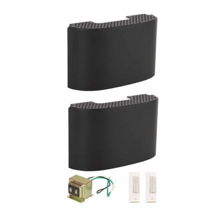CK2002-FB Two Flat Black Wired Doorbells Two White PushButtons One Transformer CK2002-FB Two Flat Black Wired Doorbells Two White PushButtons One Transformer