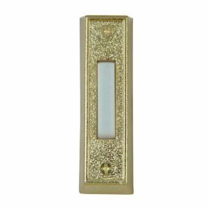 DH1404L Gold Colored Wired Doorbell Button in Faux Foil Finish