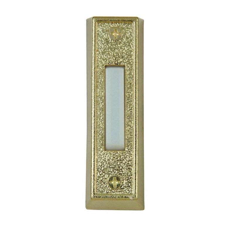 DH1404L Gold Colored Wired Doorbell Button in Faux Foil Finish DH1404L Gold Colored Wired Doorbell Button in Faux Foil Finish