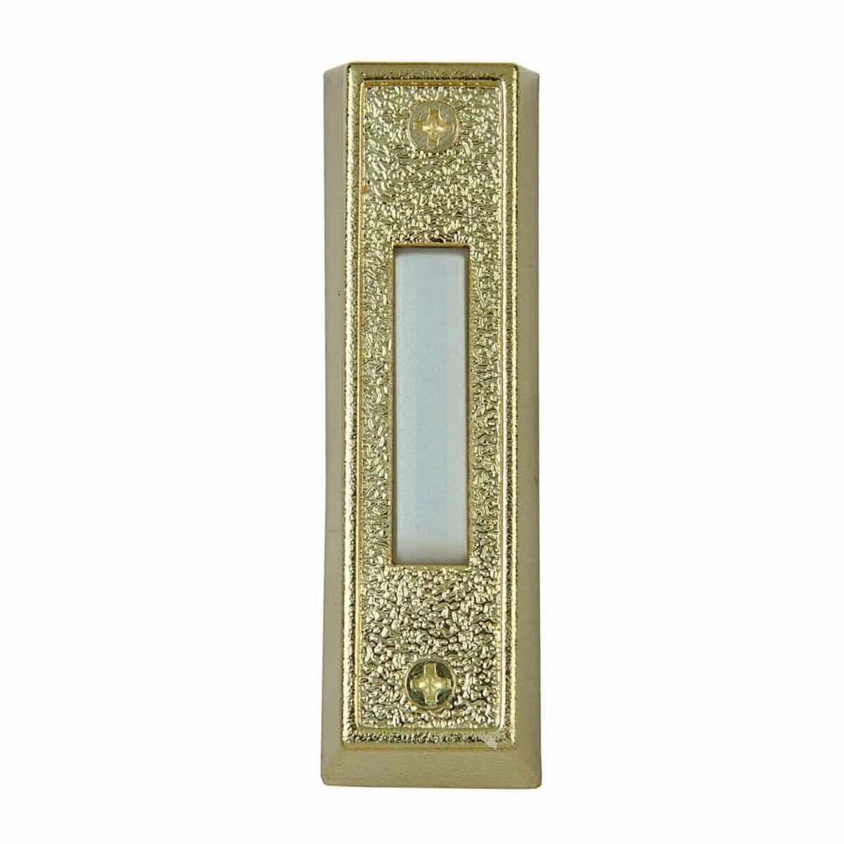 DH1404L Gold Colored Wired Doorbell Button in Faux Foil Finish