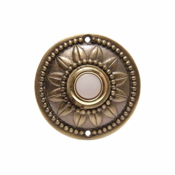 DH1651L Aged Brass Wired Lighted Push Button Circle Shaped