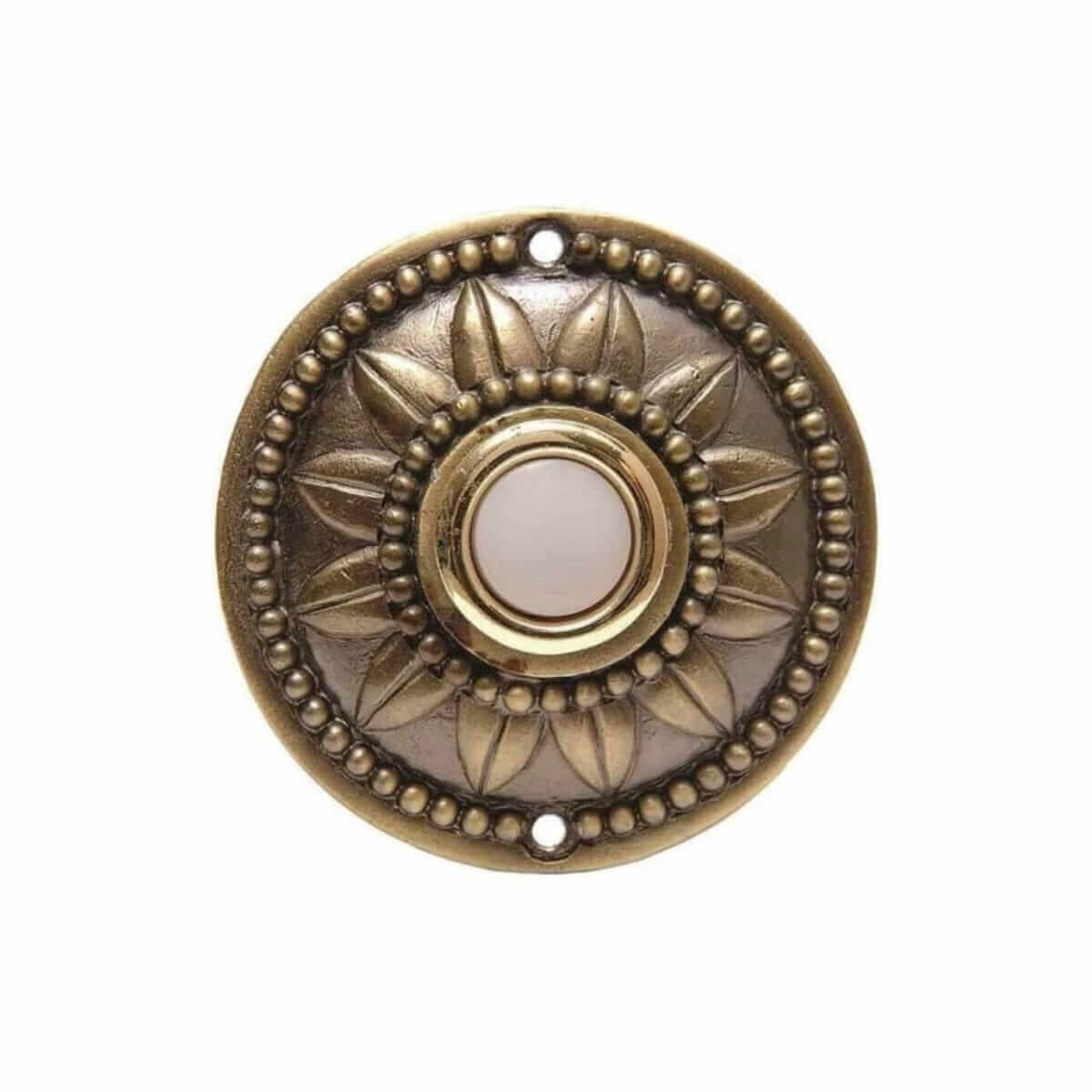 DH1651L Aged Brass Wired Lighted Push Button Circle Shaped