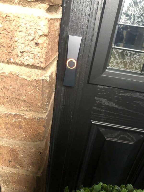 PB5008-AI-Slim-Lighted-Doorbell-Button-Craftmade-Installed