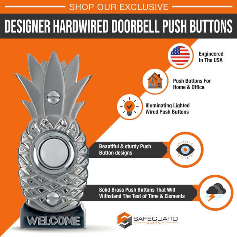 Pineapple Shaped lighted Wired Doorbell Button