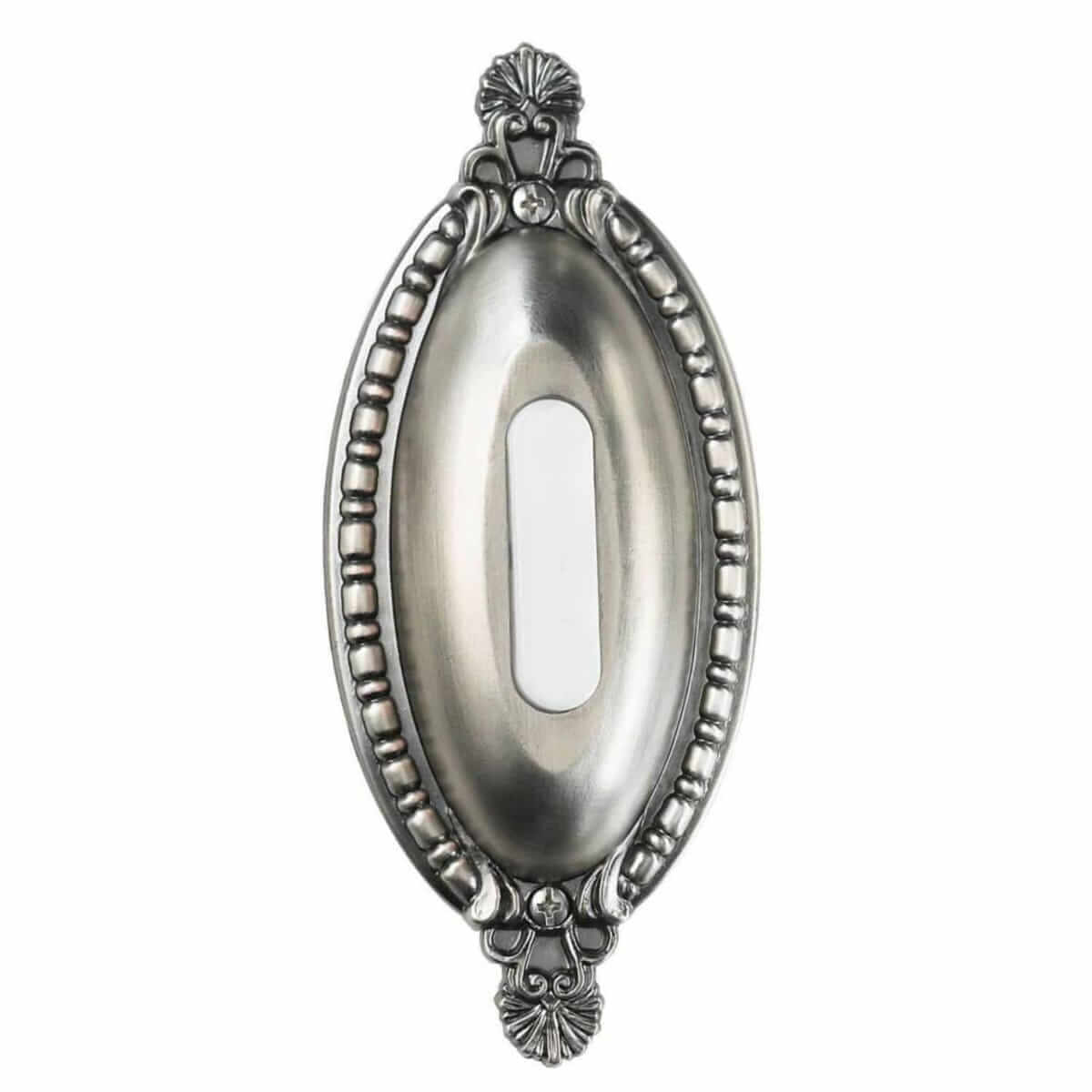 BSOO AP Surface Mount Oval Ornate Lighted Push Button in Antique Pewter 1 3 2 BSOO-AP Surface Mount Oval Ornate Lighted Push Button in Antique Pewter