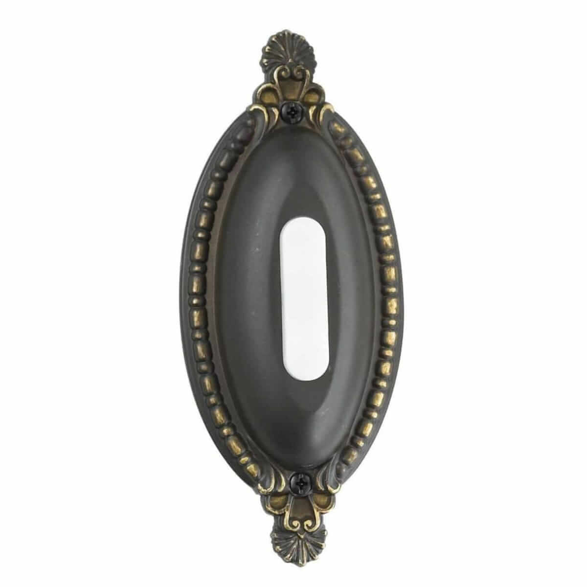 BSOO AZ Surface Mount Oval Ornate Lighted Push Button in Antique Bronze 1 3 2 BSOO AZ Surface Mount Oval Ornate Lighted Push Button in Antique Bronze