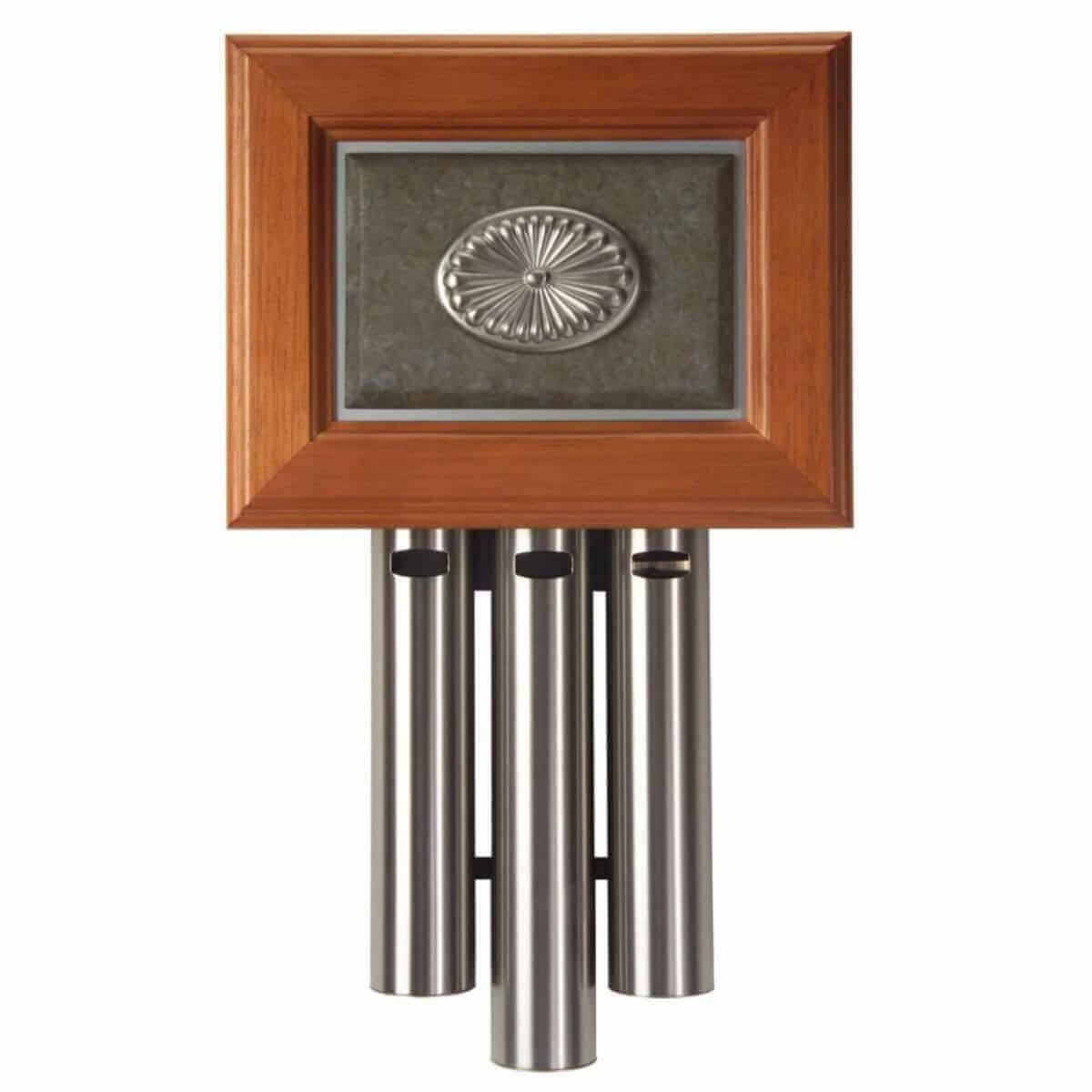 C3 PW Rosewood Doorbell With Antique Pewter Tubes Front View