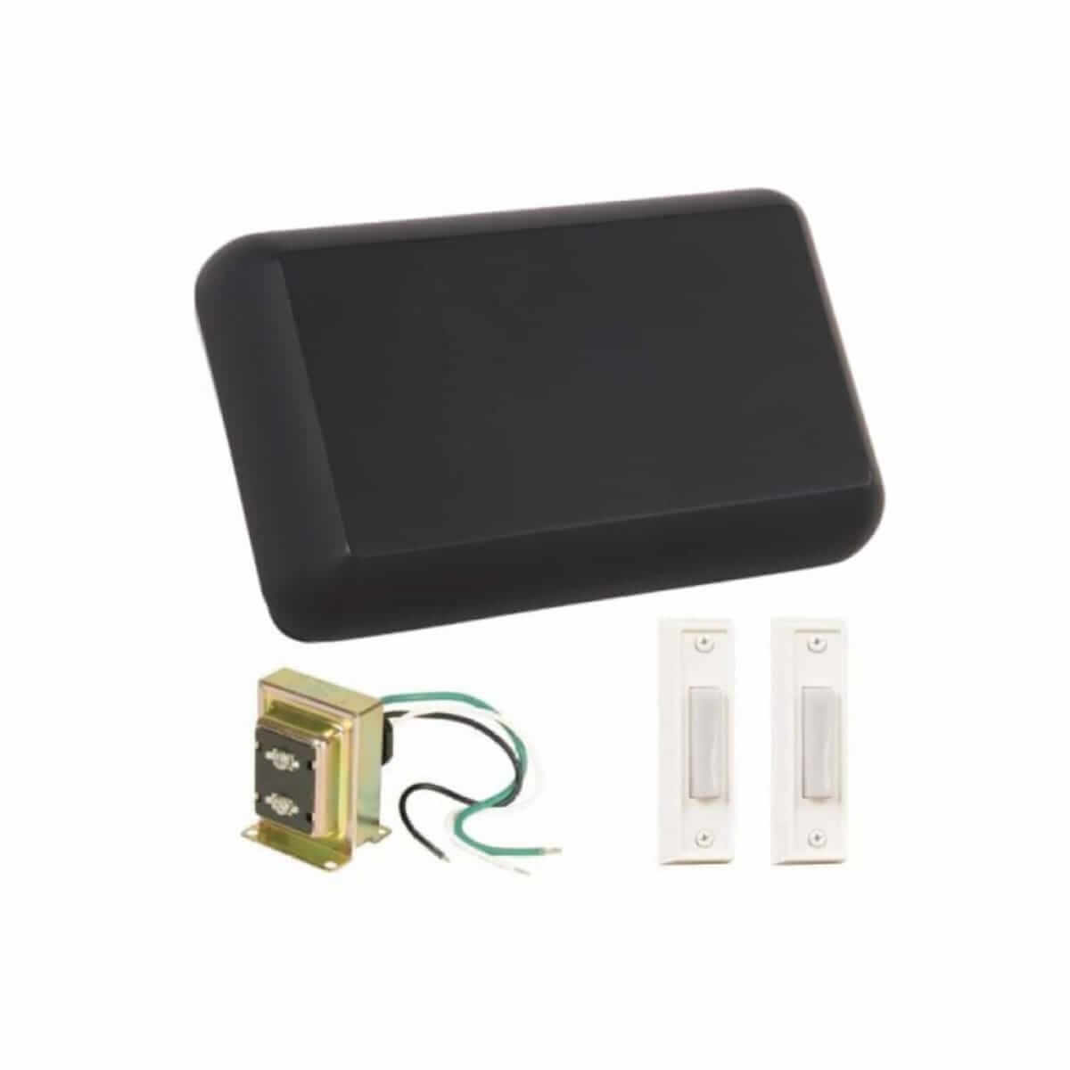 CK1000-FB Craftmade Builder Door Chime Kit Black Chime Finish Two White Push Buttons