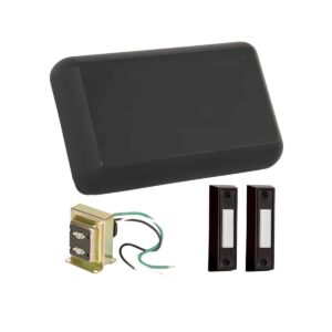 CK1001-FB Craftmade Builder Door Chime Kit Black Chime Two Black Doorbell Buttons