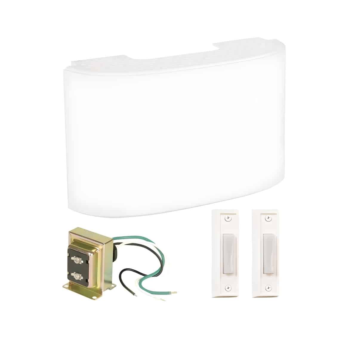 CK2000-W Craftmade Curved Chime With White Finish ANd Two White Push Buttons