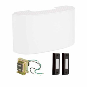 CK2001-W Craftmade Curved Chime With White Finish ANd Two Black Push Buttons 