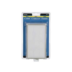 DH110 Carlon Rectangular Wired Chime White With Gold Trim in Packaging