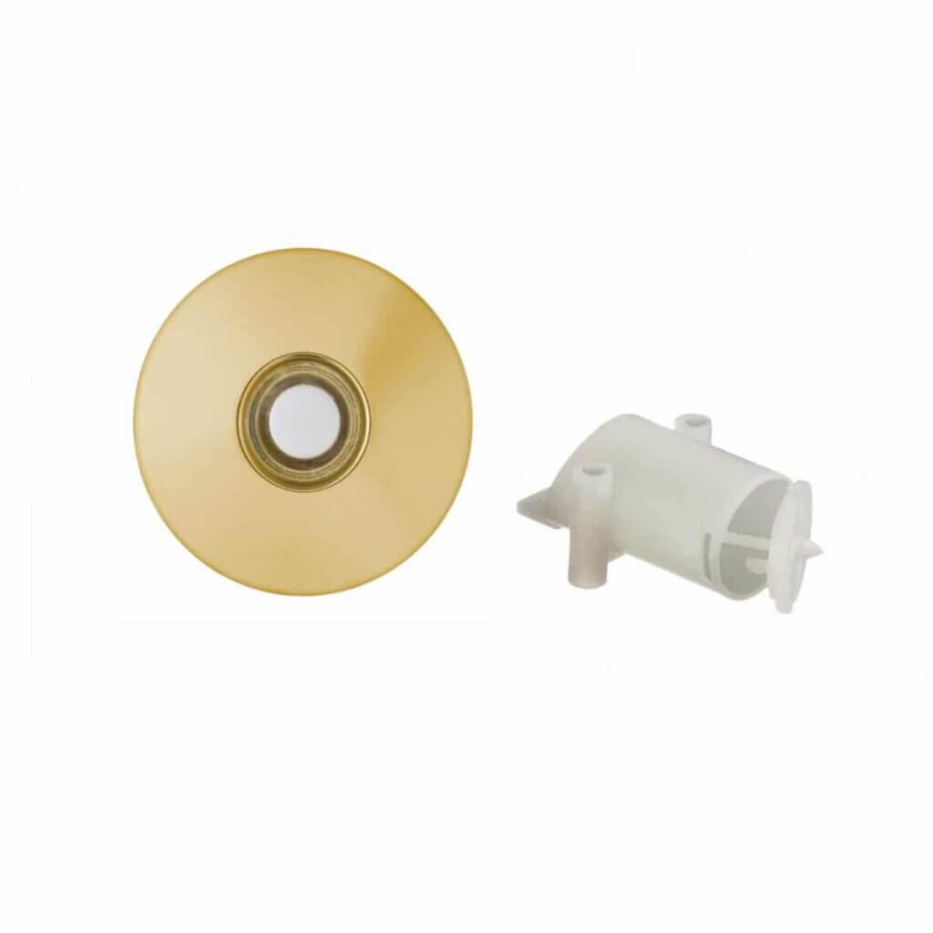 DH1260L Brass Circular Doorbell Button for Stucco Walls Brass Finish With insert