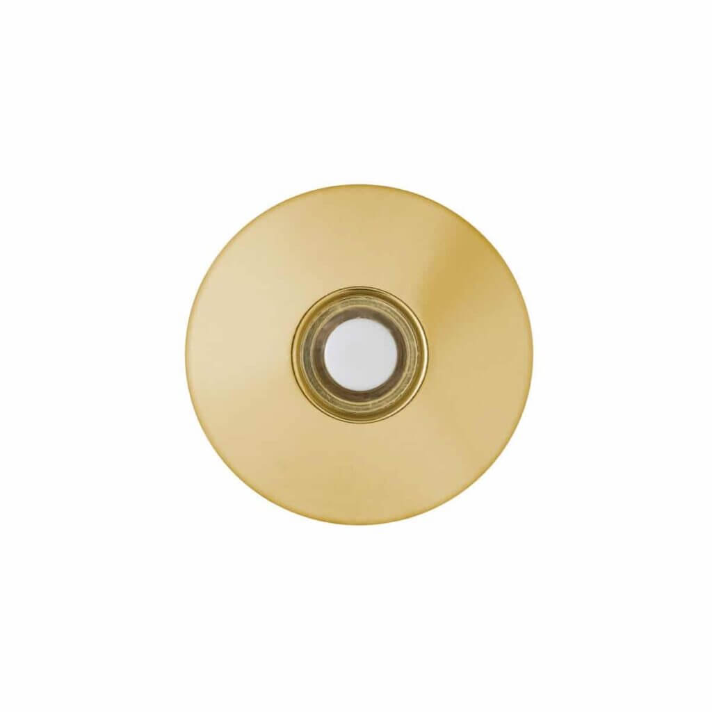 DH1260L Brass Circular Doorbell Button for Stucco Walls Brass Finish