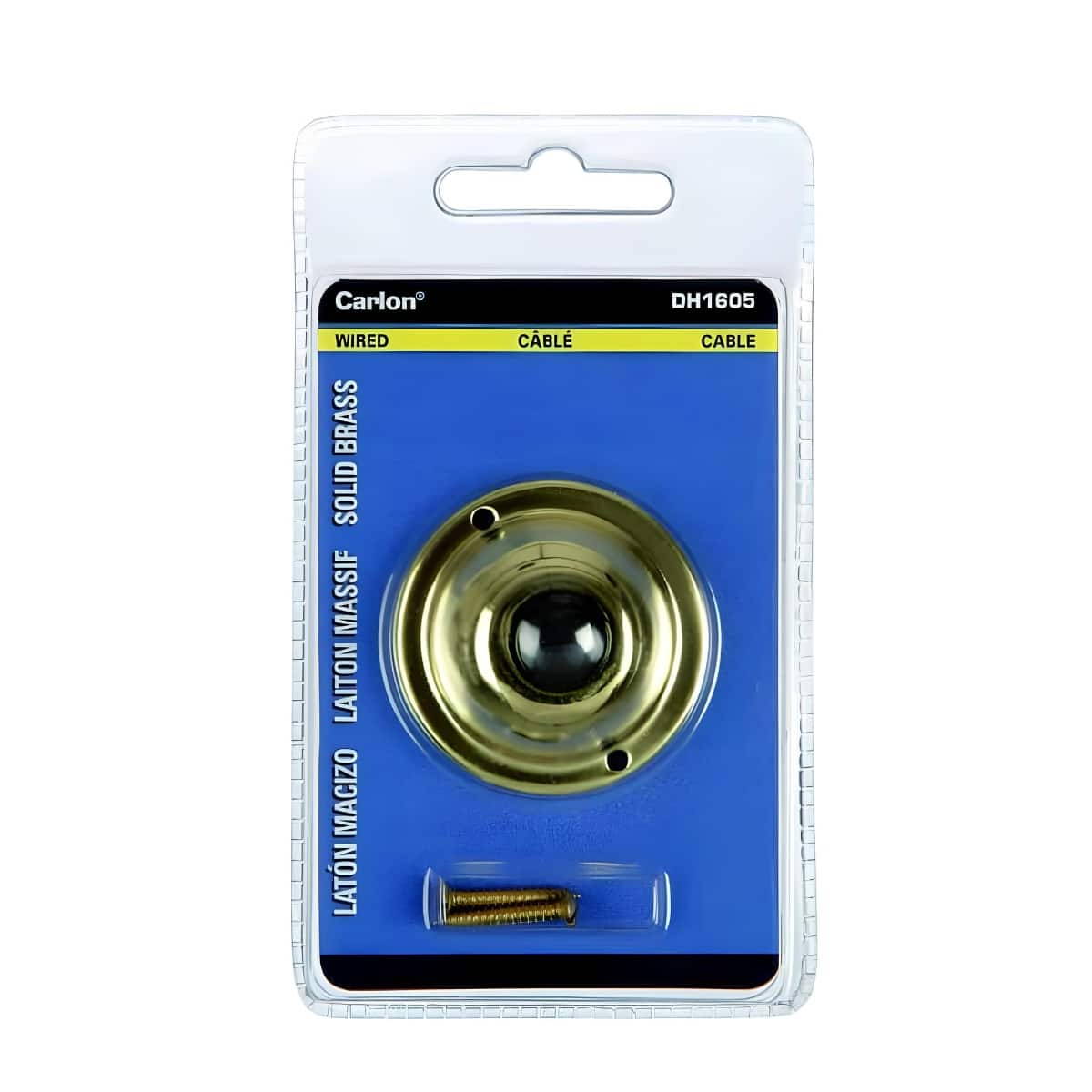 DH1605 Circular Brass Wired Doorbell Button Package