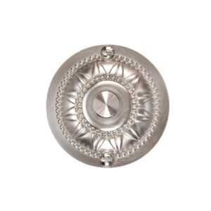 DH1653L Circular Doorbell Button Stamped With a Flower Design