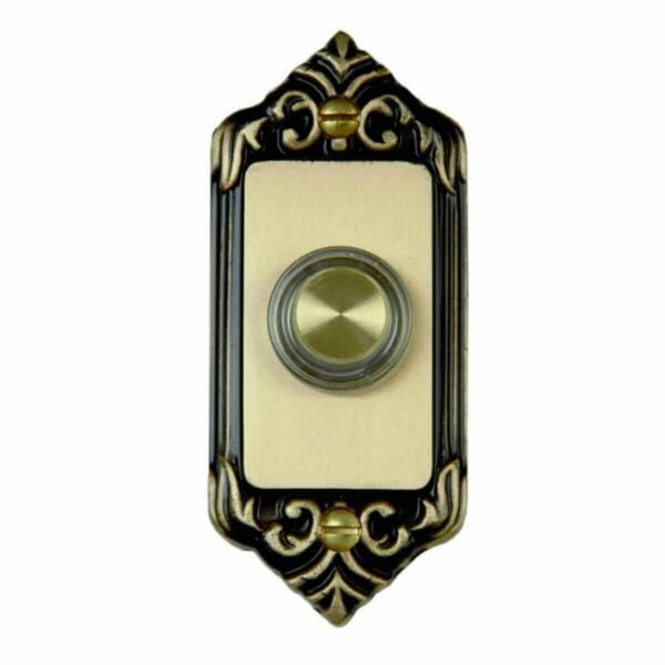 DH1665L Irregular Shaped Wired Doorbell Button in Aged Brass
