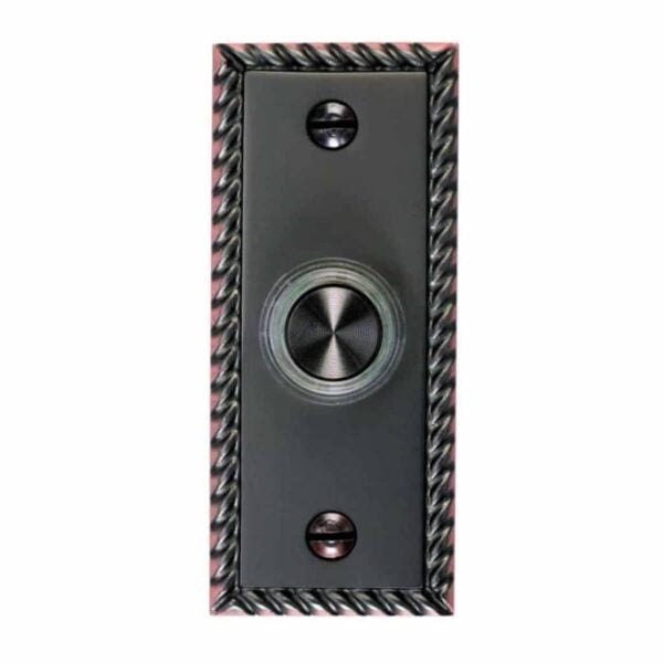DH1667BL Wired Push Button Rope Border Design Aged Bronze 