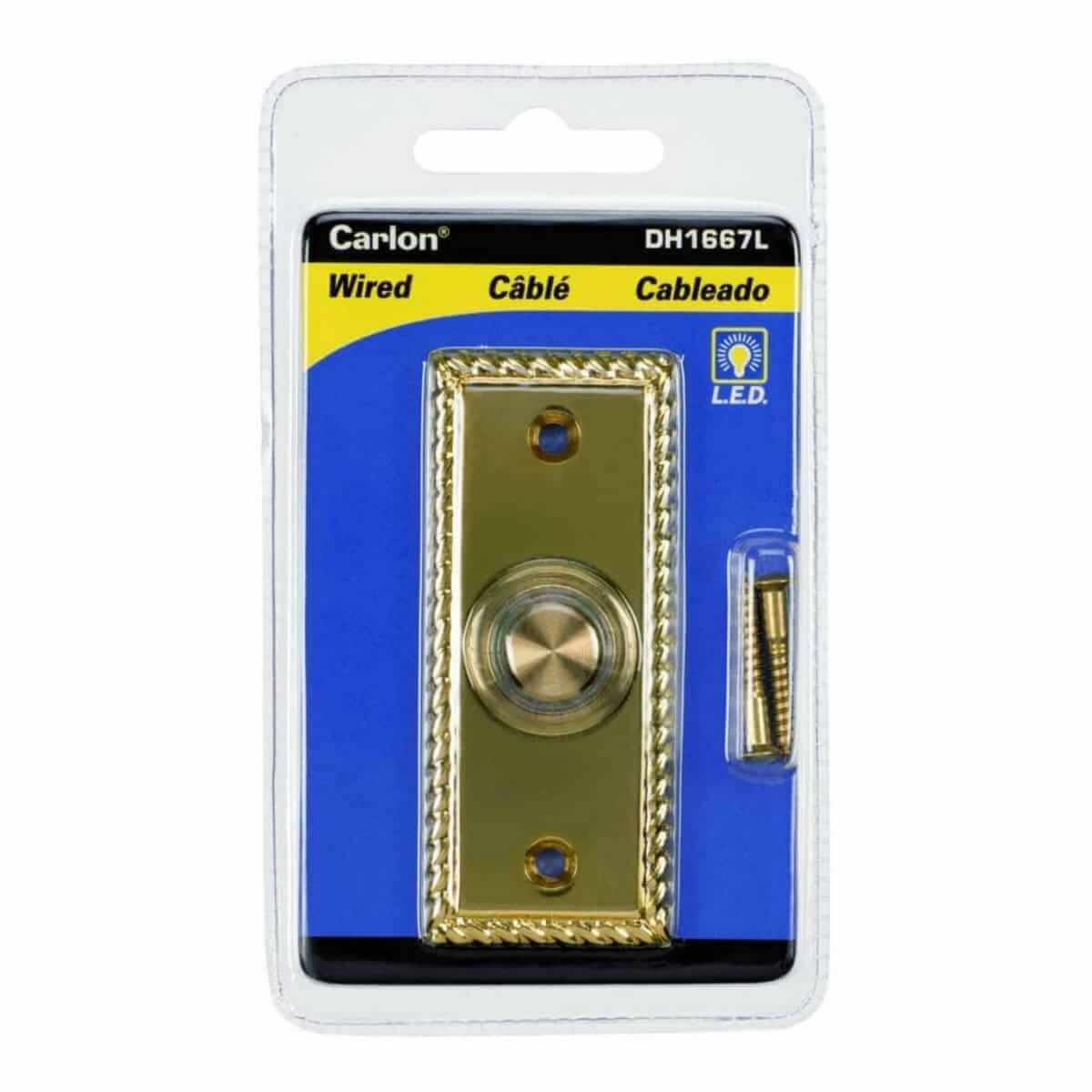DH1667L Wired Button Rope Border Design Polished Brass in PKG