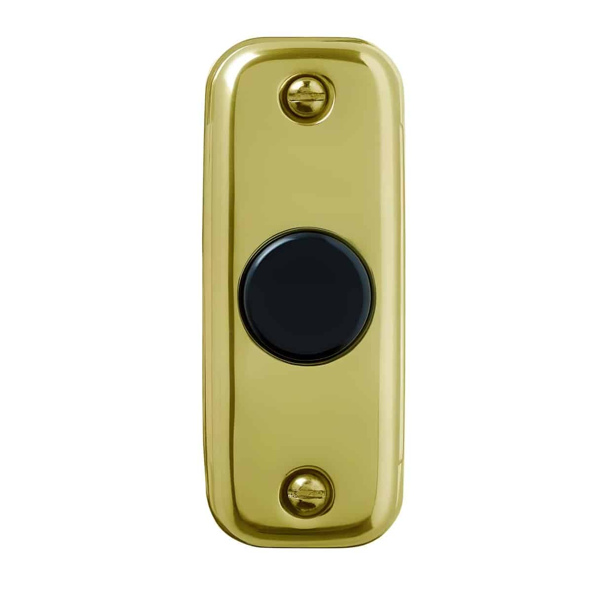 DH1805 Small Brass Wired Chime Button With Black Center