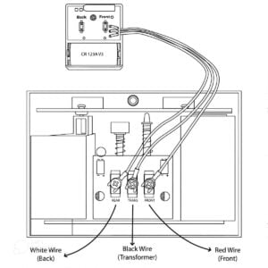 ERA-EXTX Wireless Transmitter Mounting Diagram to Wired Doorbell