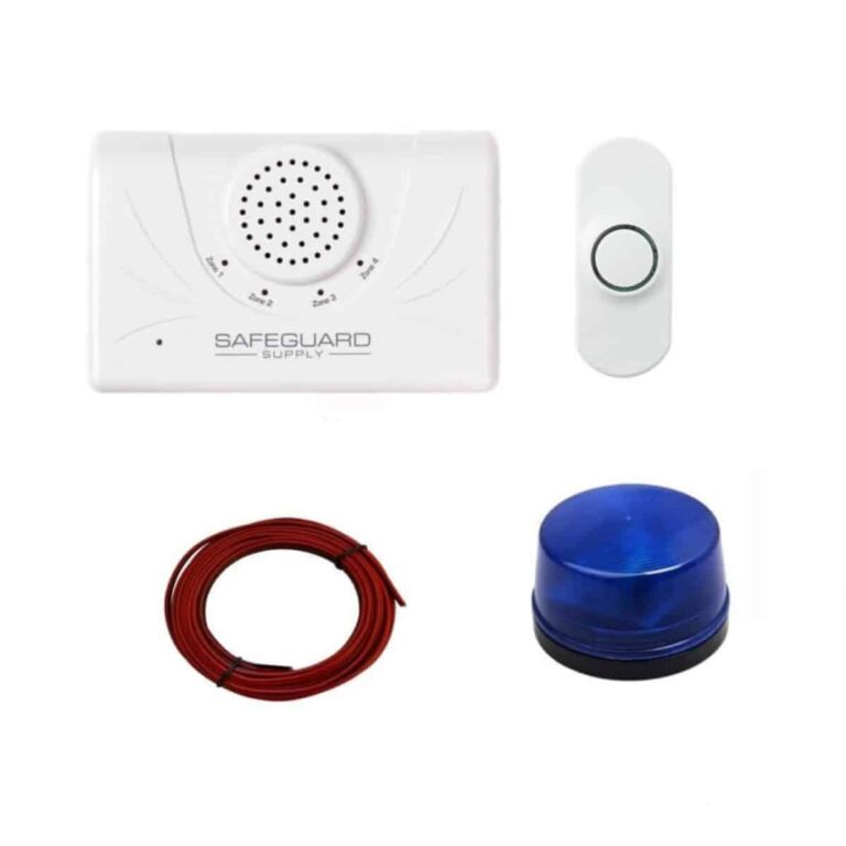 ERA-PBDCR-STROBE-B Wireless Kit With Push Button for Business & Large Warehouses With Blue Strobe Light ERA-PBDCR-STROBE-B Wireless Kit With Push Button for Business & Large Warehouses With Blue Strobe Light