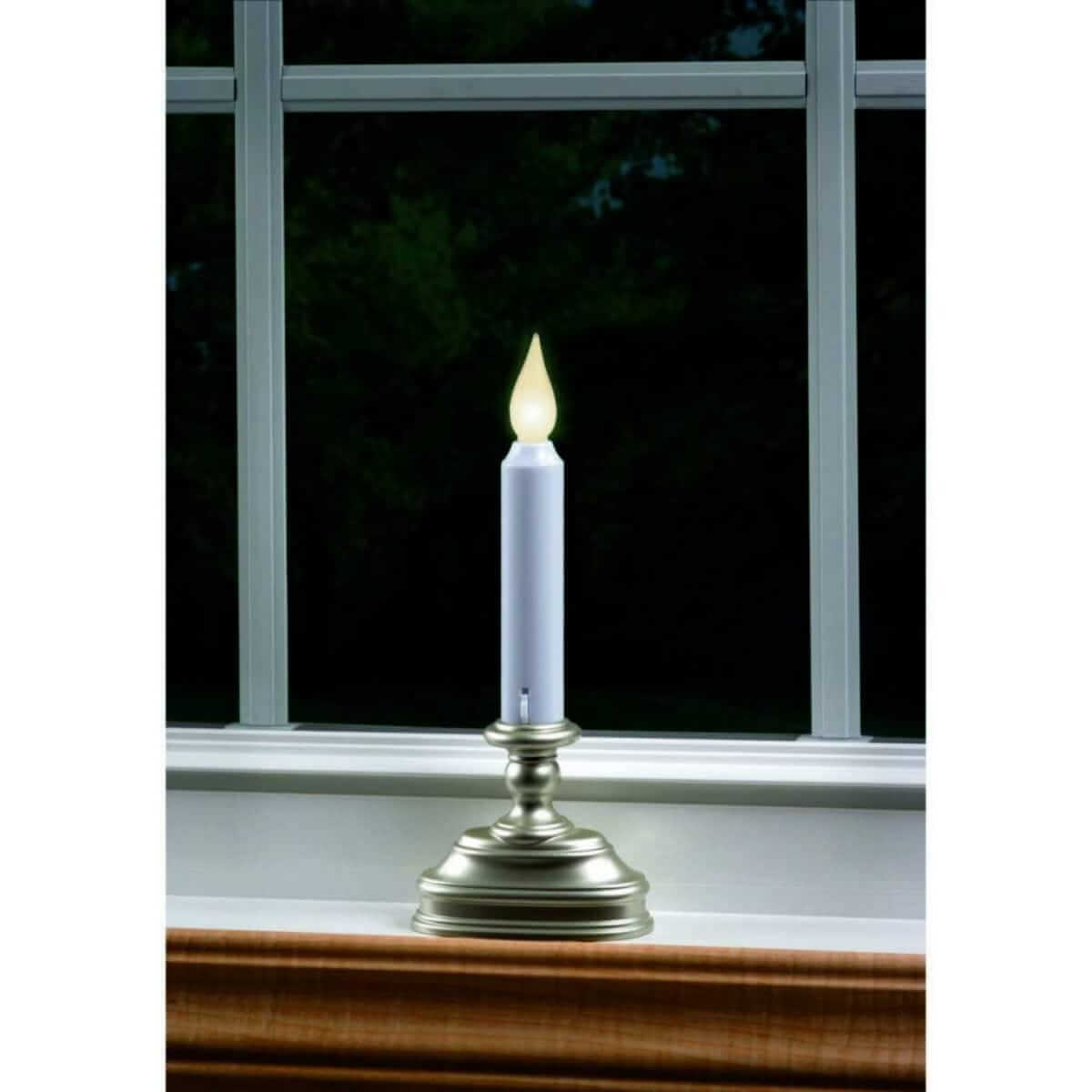 FPC1320P Flameless LED Window Candle in Aged Platinum Base