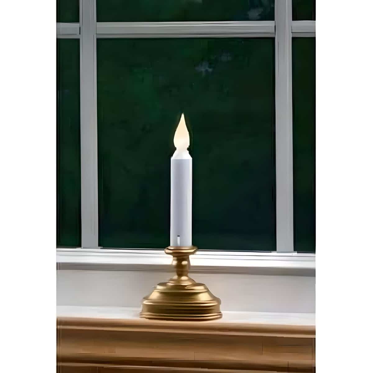 FPC1520 Economic LED Window Candle W/ White Flame Choose Base Color
