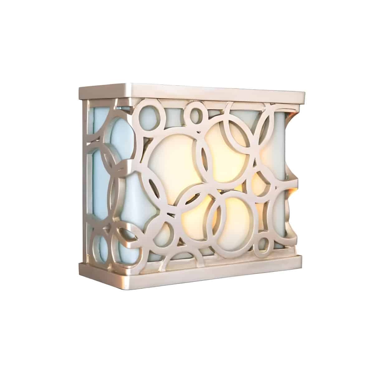 ICH1620 BN Brushed Nickel Connected Rings Illuminated By Led Light Wired Doorbell 