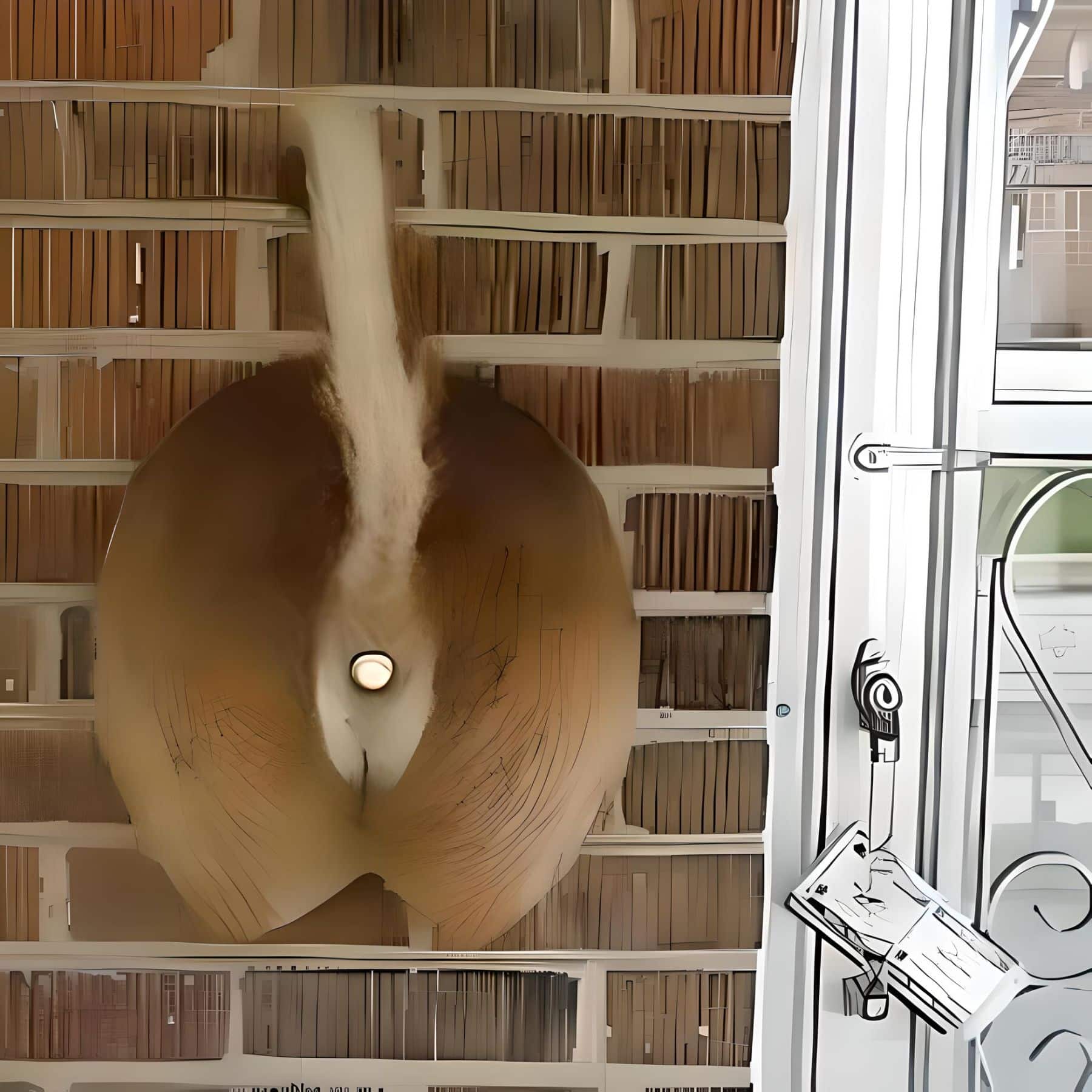 Interesting Wild Wired Doorbell Button on Front of House