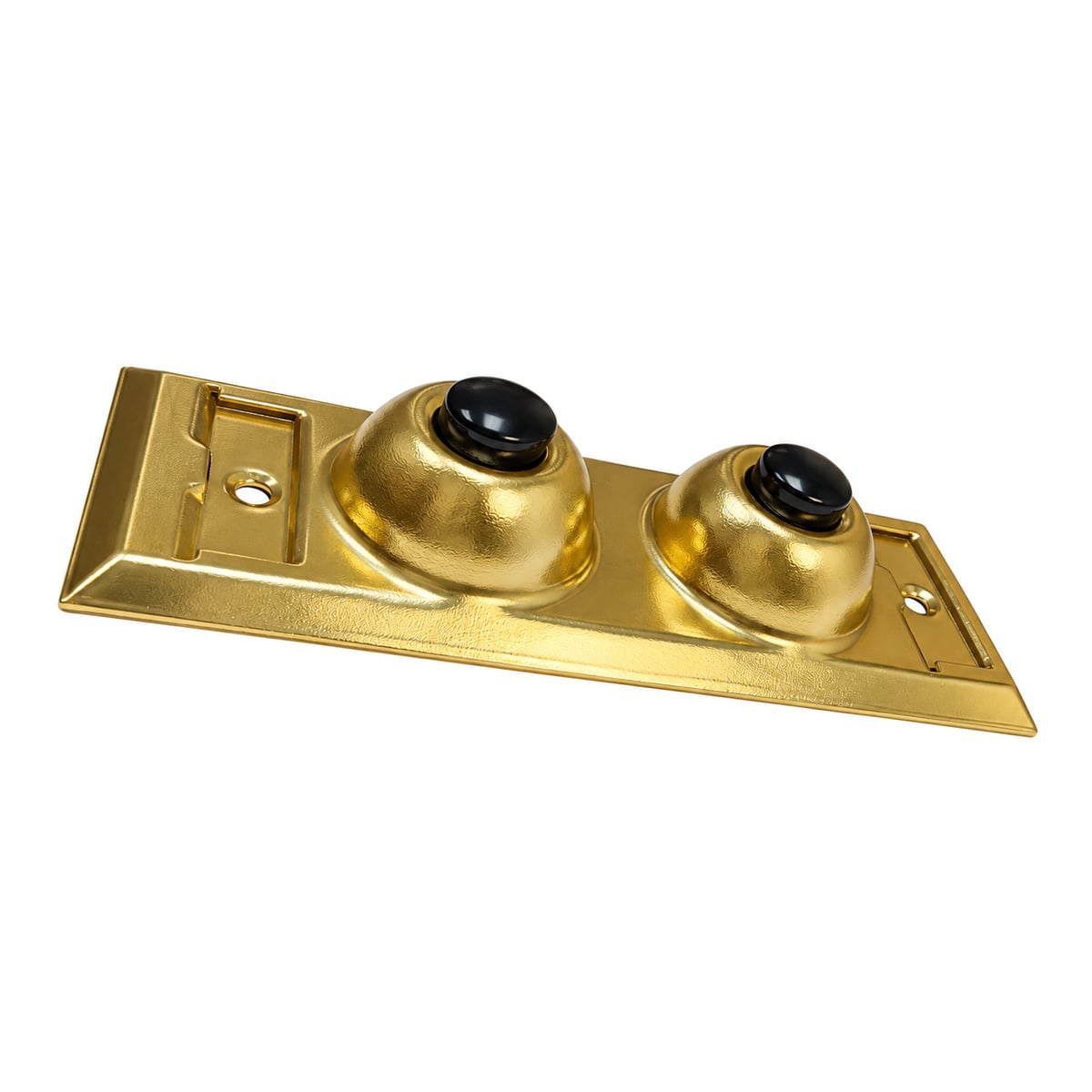 Angled view of the Lee Electric BC203 showing the raised brass button domes and name plate pockets