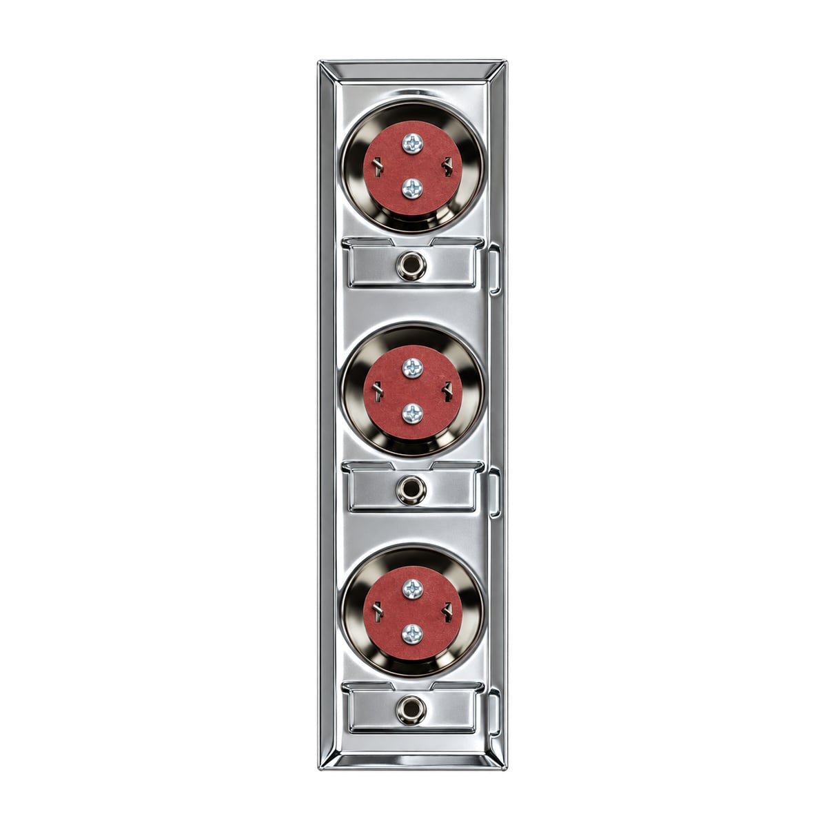 Back of the Lee Electric BC208C showing three separate screw-terminal contacts, one per button