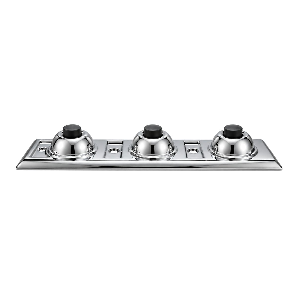 Side view of the Lee Electric BC208C polished chrome plate showing the depth of the domes and plate