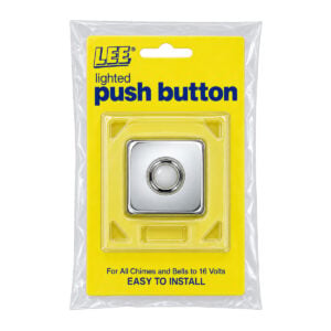 Lee Electric BC264LC in its retail package, labeled lighted push button for all chimes and bells to 16 volts