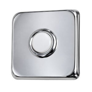 Angled view of the Lee Electric BC264LC showing the shallow chrome cover and raised button ring