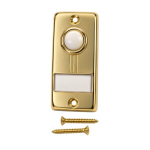 Lee Electric BC267LG gold lighted doorbell button with the two included brass mounting screws