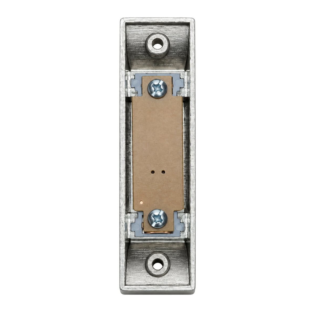 Back of the Lee Electric BC293LSS showing the two screw terminals inside the metal body