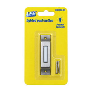 Lee Electric BC293LSS in its retail package, labeled lighted push button