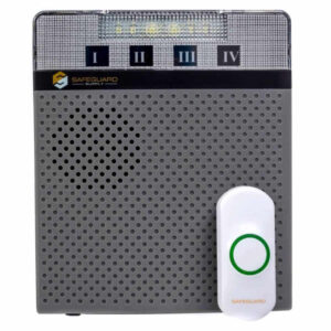 LRA-D1000 Loud Wireless Door Chime Kit With Flashing Strobe Receiver With Button 