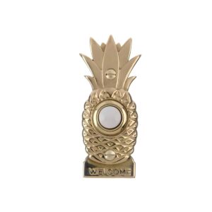 PB1670 Pineapple Shaped Lighted Wired Doorbell Button Available in Brushed Brass