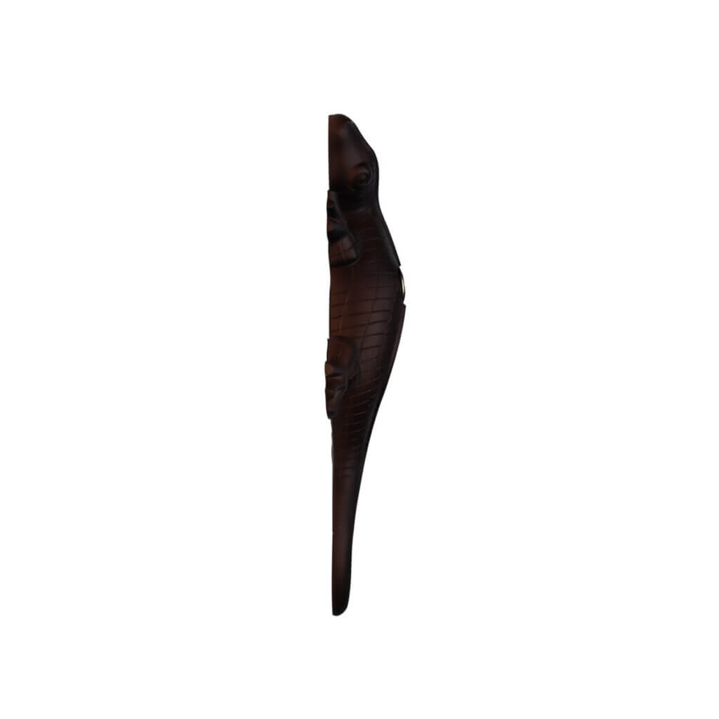 PBLGECKO AZ Large Gecko Shaped Wired Doorbell Push Button in Aged Bronze Finish Profile