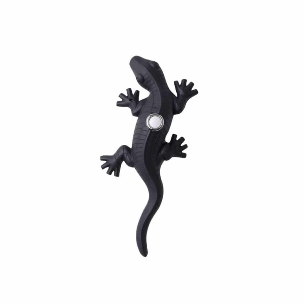 PBLGECKO-FB Large Gecko Shaped Wired Doorbell Push Button in Flat Black Finish