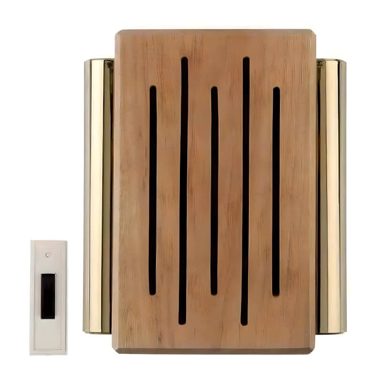 RC3306F Wireless battery powered door chimes with wood and brass tubes