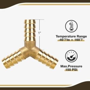3 Way Y Shaped Barbed Splitter Brass Fitting for Rubber Driveway Alarm Hose - Image 4