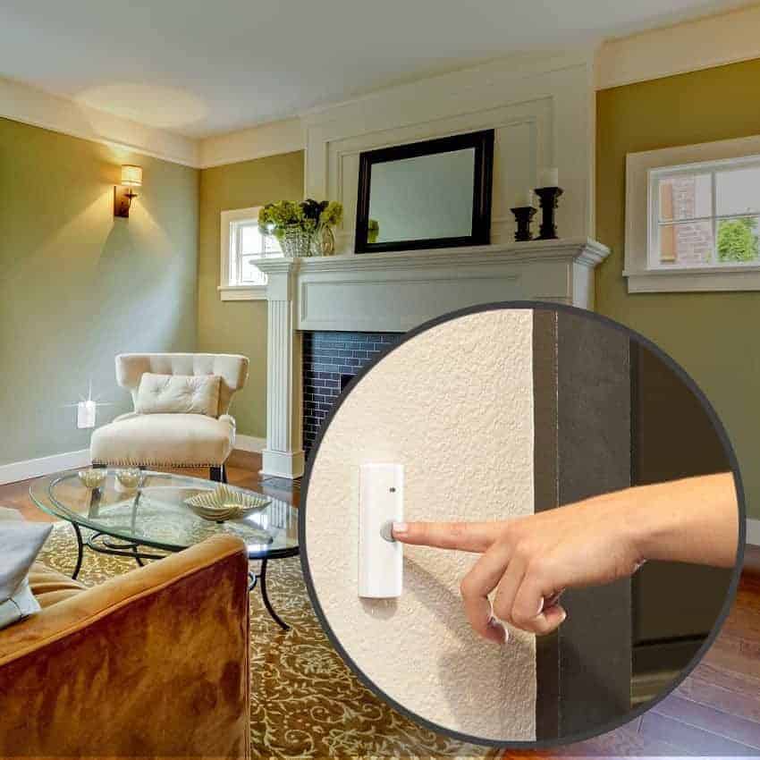 WC180 Flashing Strobe Installed in a Home with Push Button Being Used